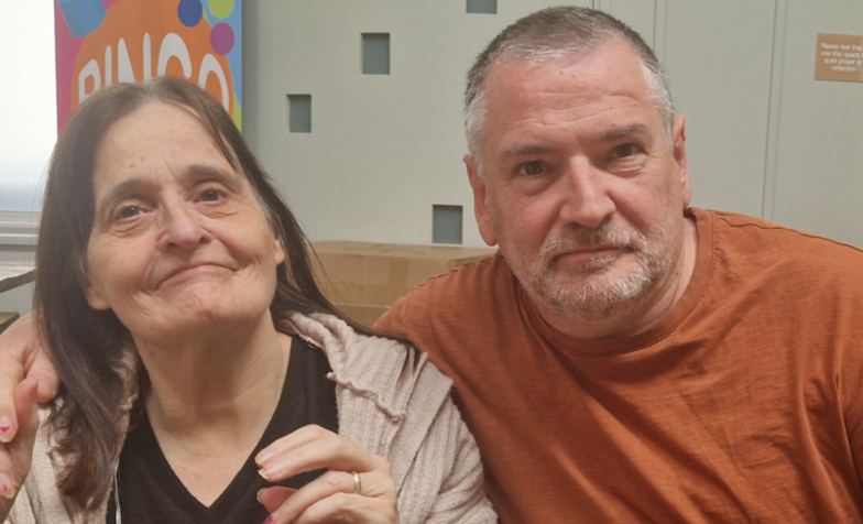 Husband Andy and wife Gill together at Ellenor