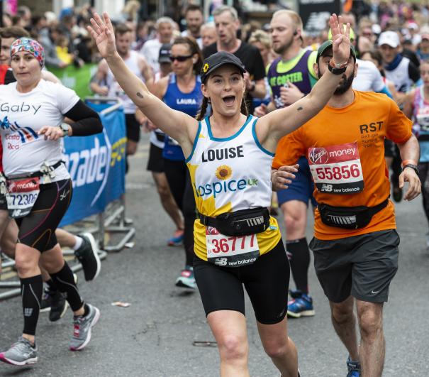 London Marathon 2019 participant celebrating
