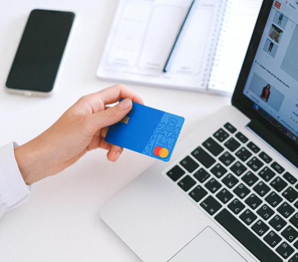 A stock photo of someone making a payment