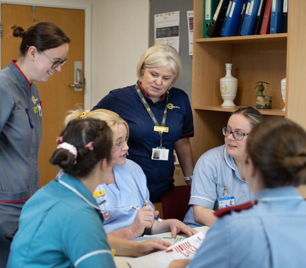 A photo showing collaborative work within a hospice