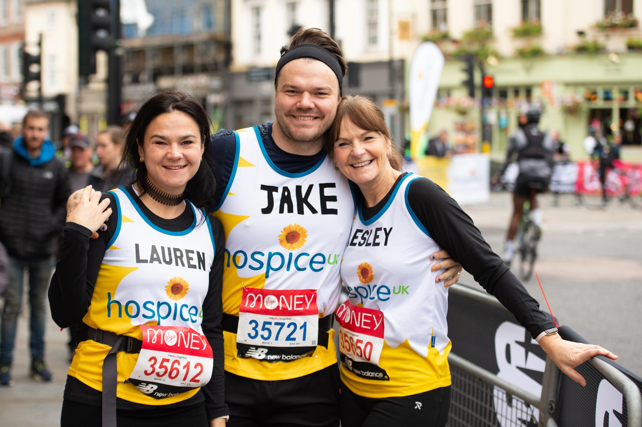 Family together at the London marathon