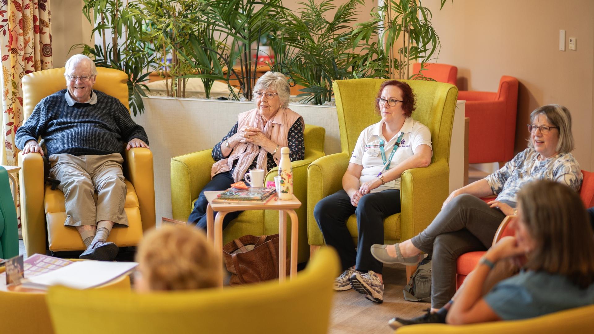 Jeanette at a dementia wellbeing group that she runs at Hospice Isle of Man
