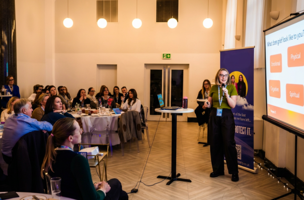 Speaker giving a presentation