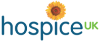 Hospice UK logo, which says Hospice UK with a sunflower dotting the i