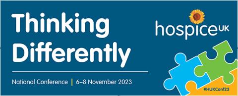 A logo from the 2023 Hospice UK National Conference