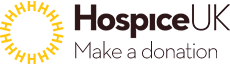 A Hospice UK logo encouraging people to make a donation