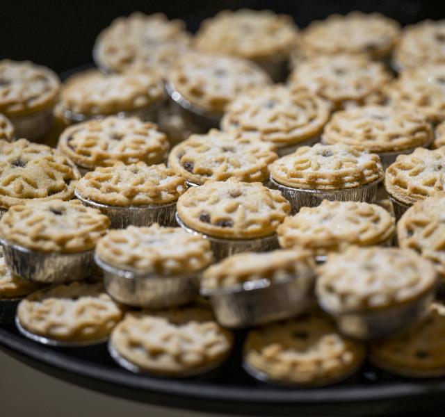Mince pies on a tray