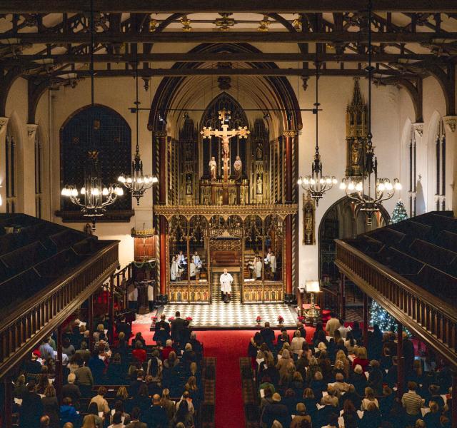 A view of the congregation at St Paul's Church, during the Carol Service