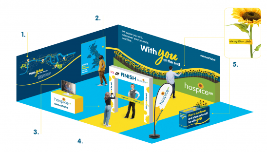 Our Hospice UK stand at the TCS London Marathon Running Show will engage attendees and build excitement.